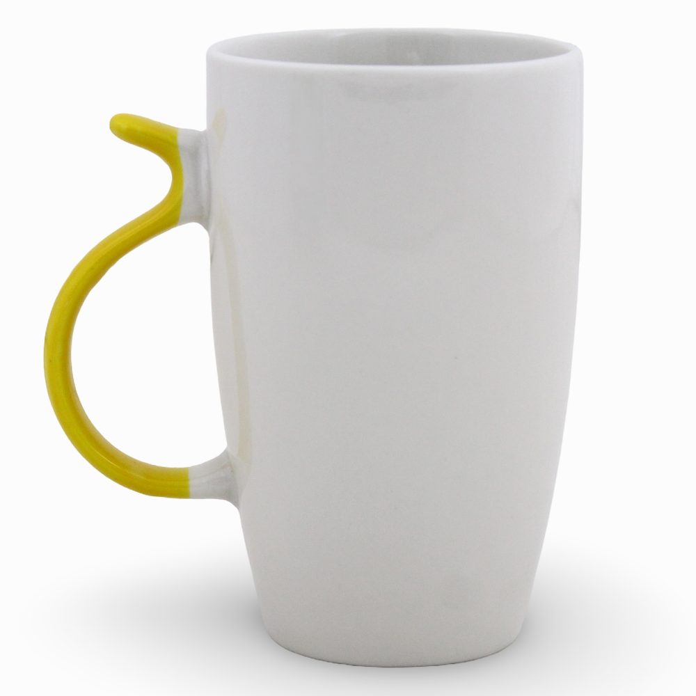 Clay Mug – Yellow Handle & Donald Duck Design