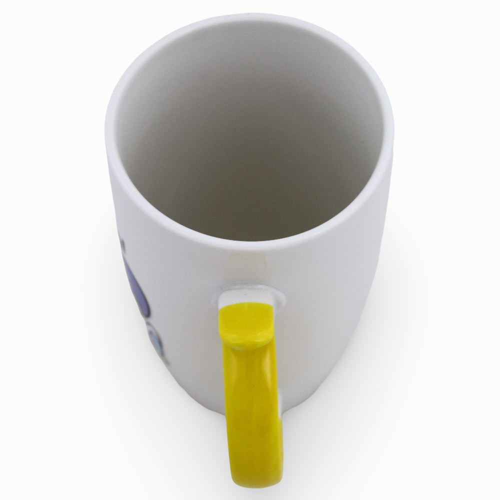 Clay Mug – Yellow Handle & Donald Duck Design