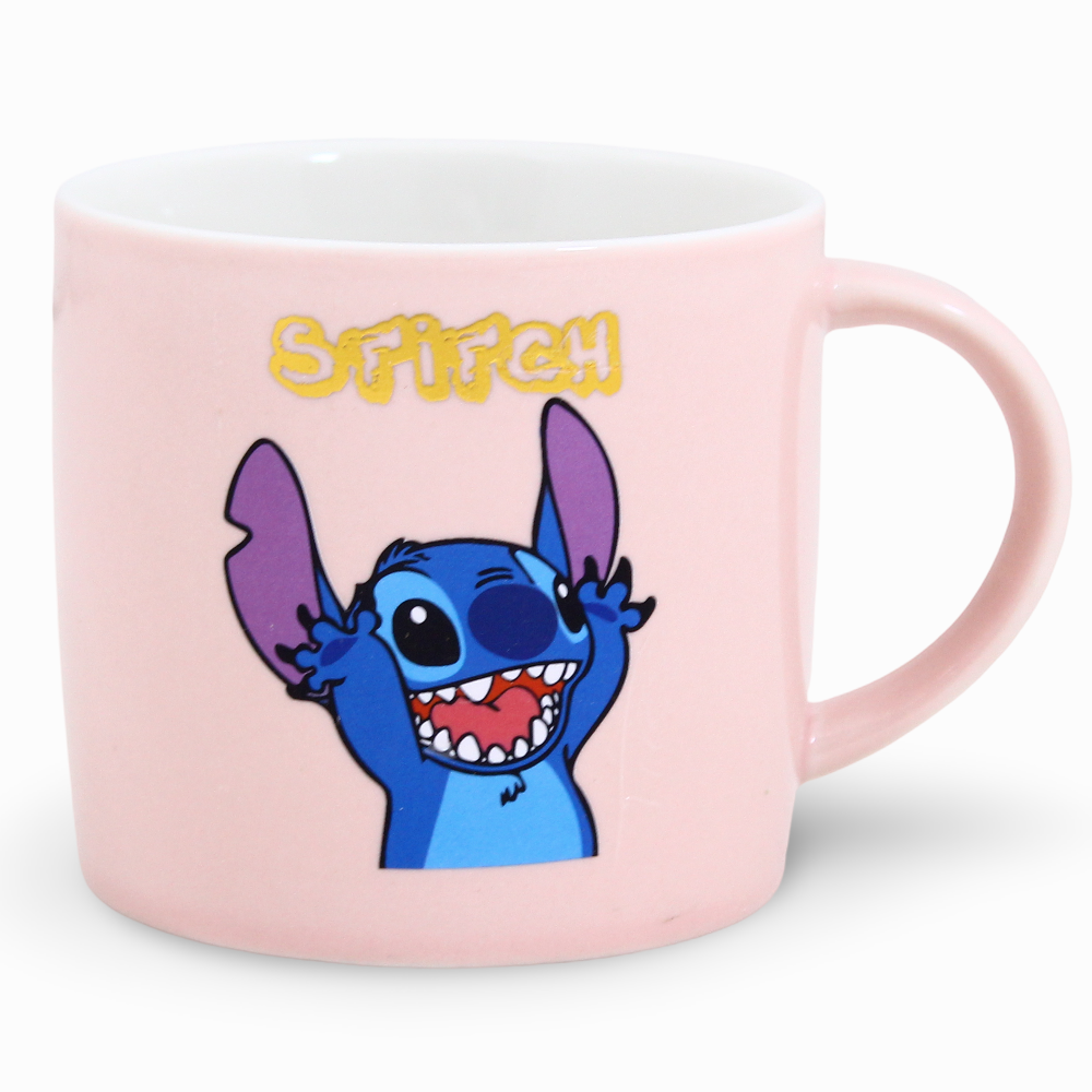 Porcelain Mug – Pink with Stitch Design