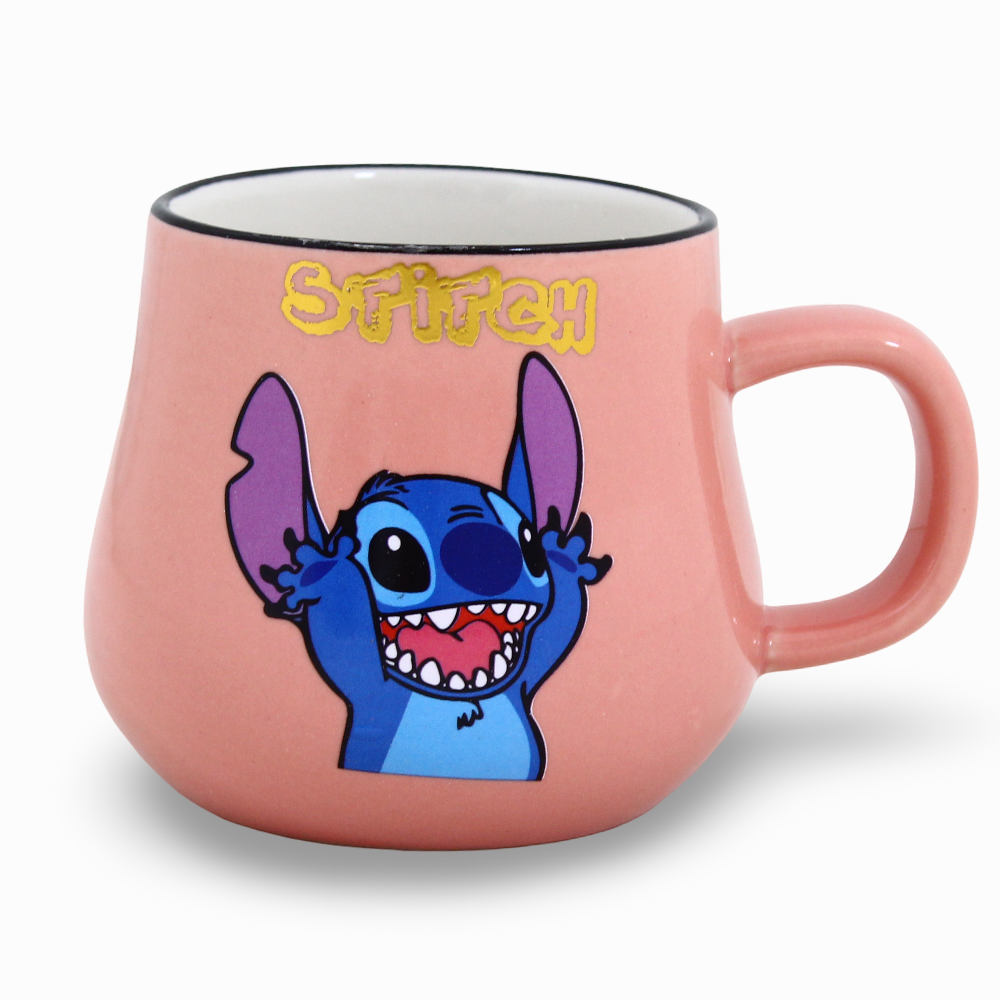 Porcelain Mug – Pink with Stitch Design