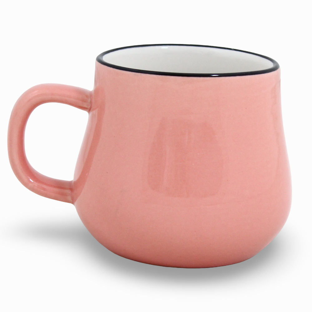 Porcelain Mug – Pink with Stitch Design