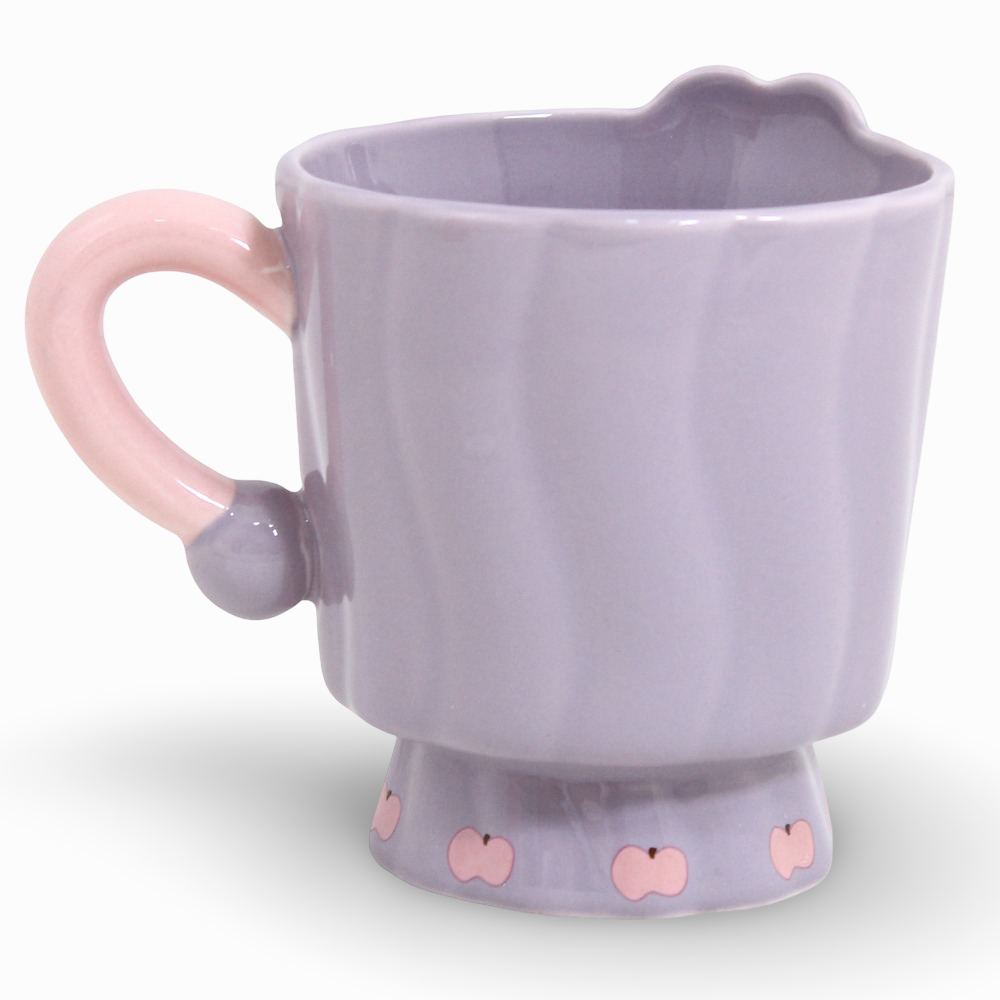 Porcelain Mug – Purple with "Apple" Print