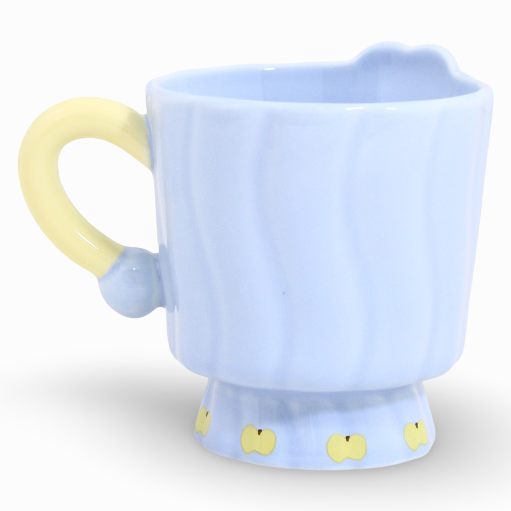 Porcelain Mug – Baby Blue with "Happy" Print