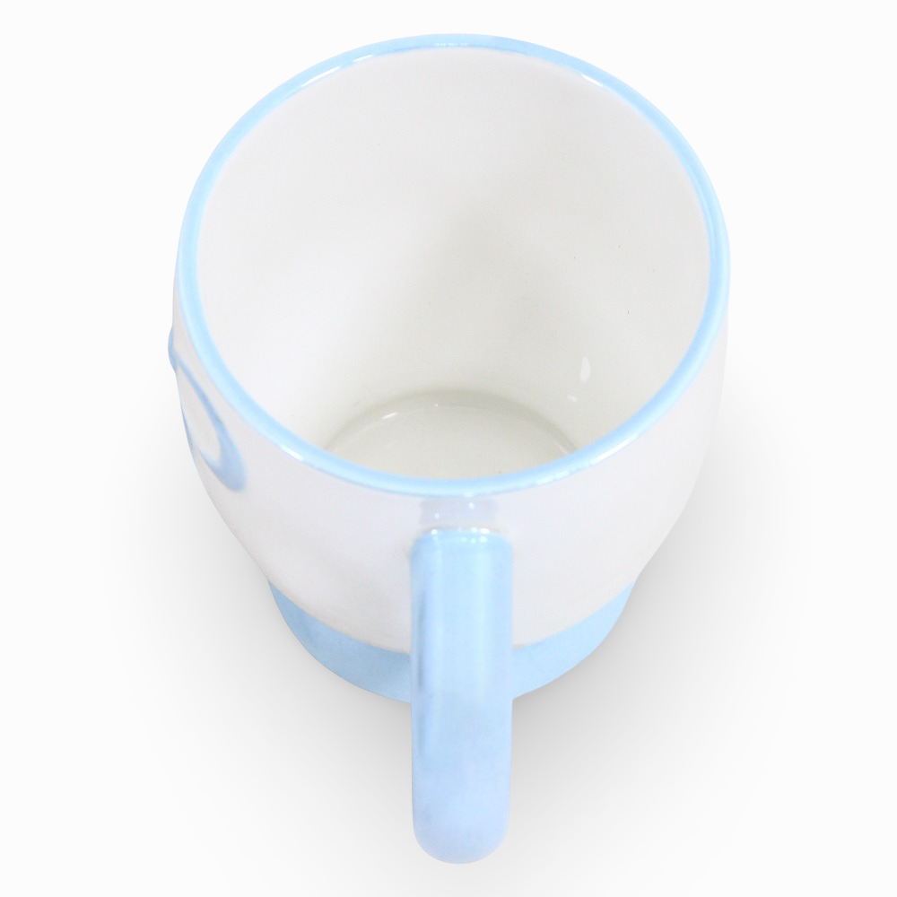 Porcelain Mug – White with a Baby Blue Bow