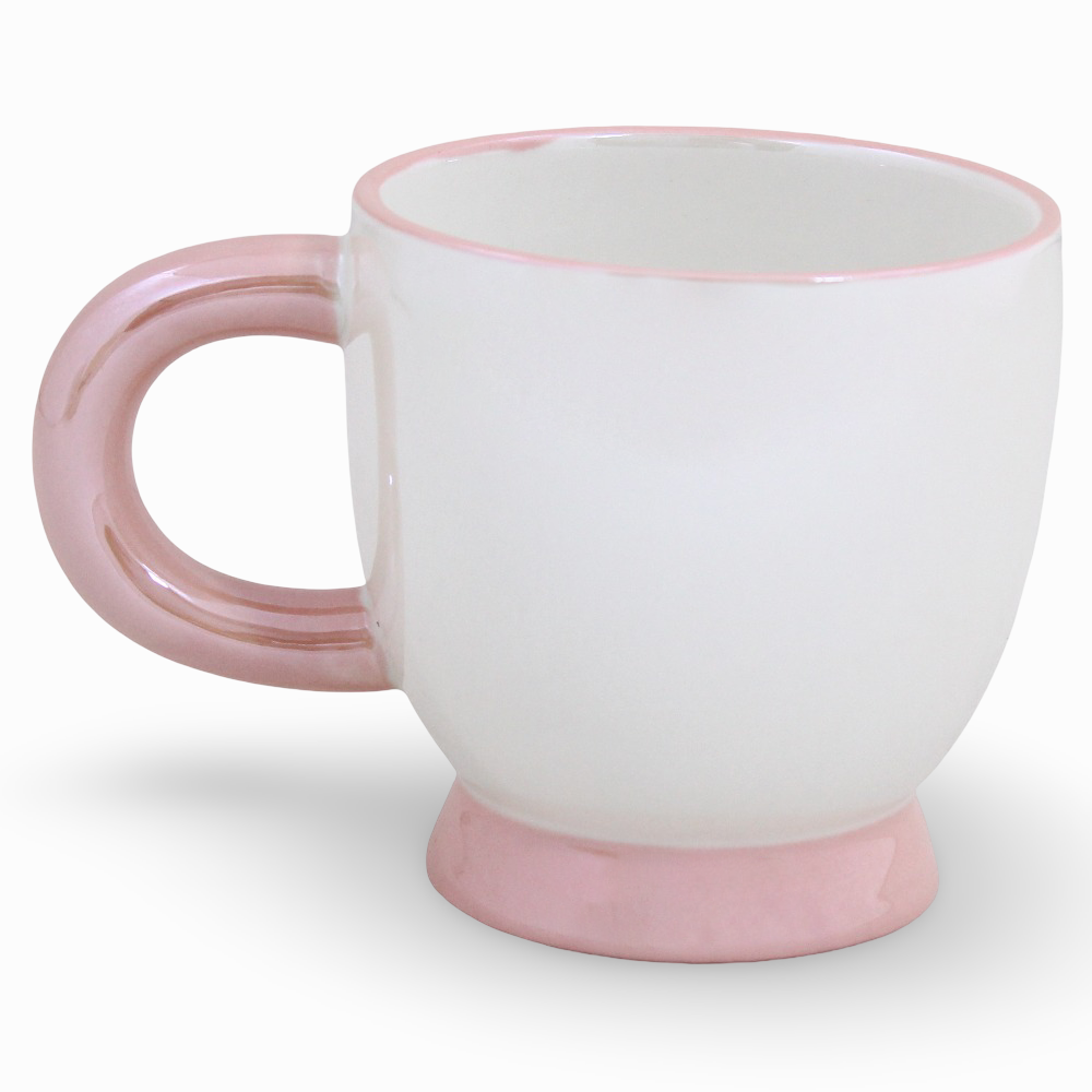 Porcelain Mug – White with a Pink Bow