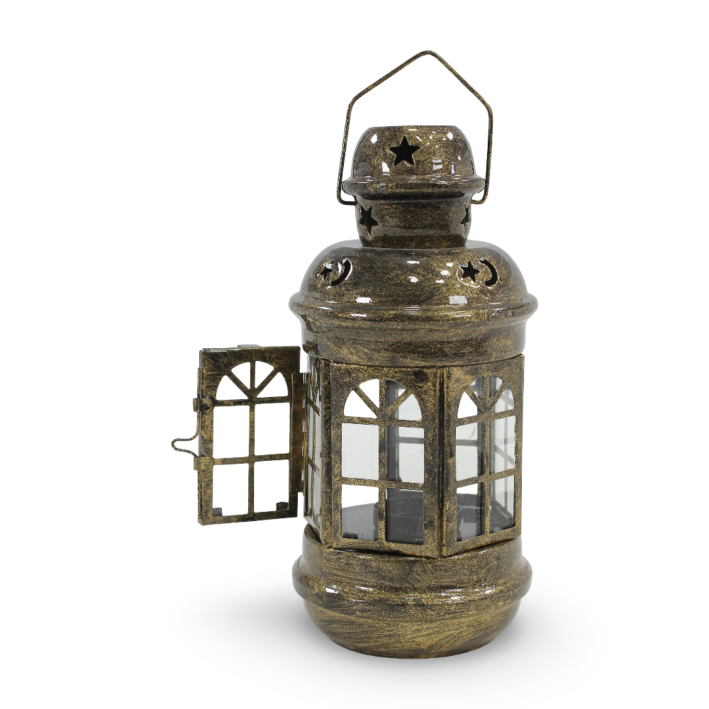 Ramadan Decorative Metal Lantern – Yellow Copper