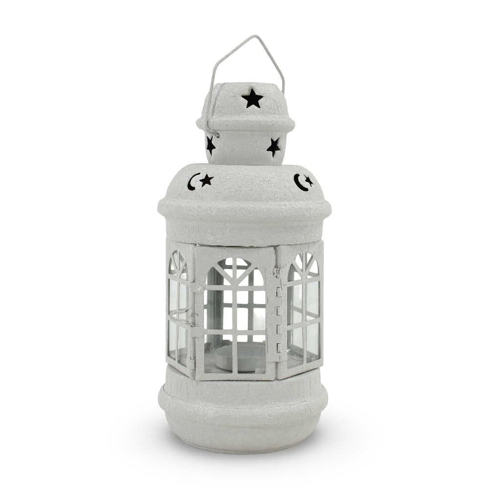 Ramadan Decorative Metal Lantern – Silver Matte