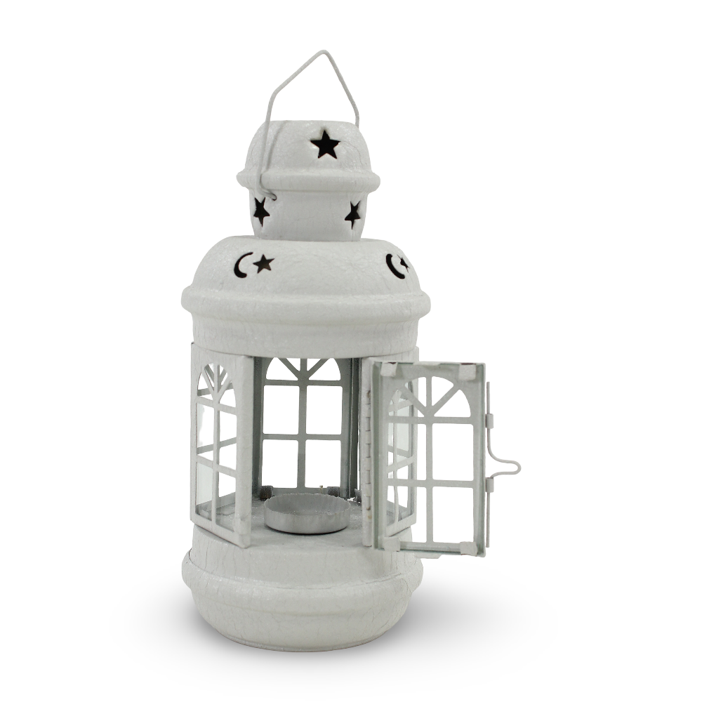 Ramadan Decorative Metal Lantern – Silver Matte
