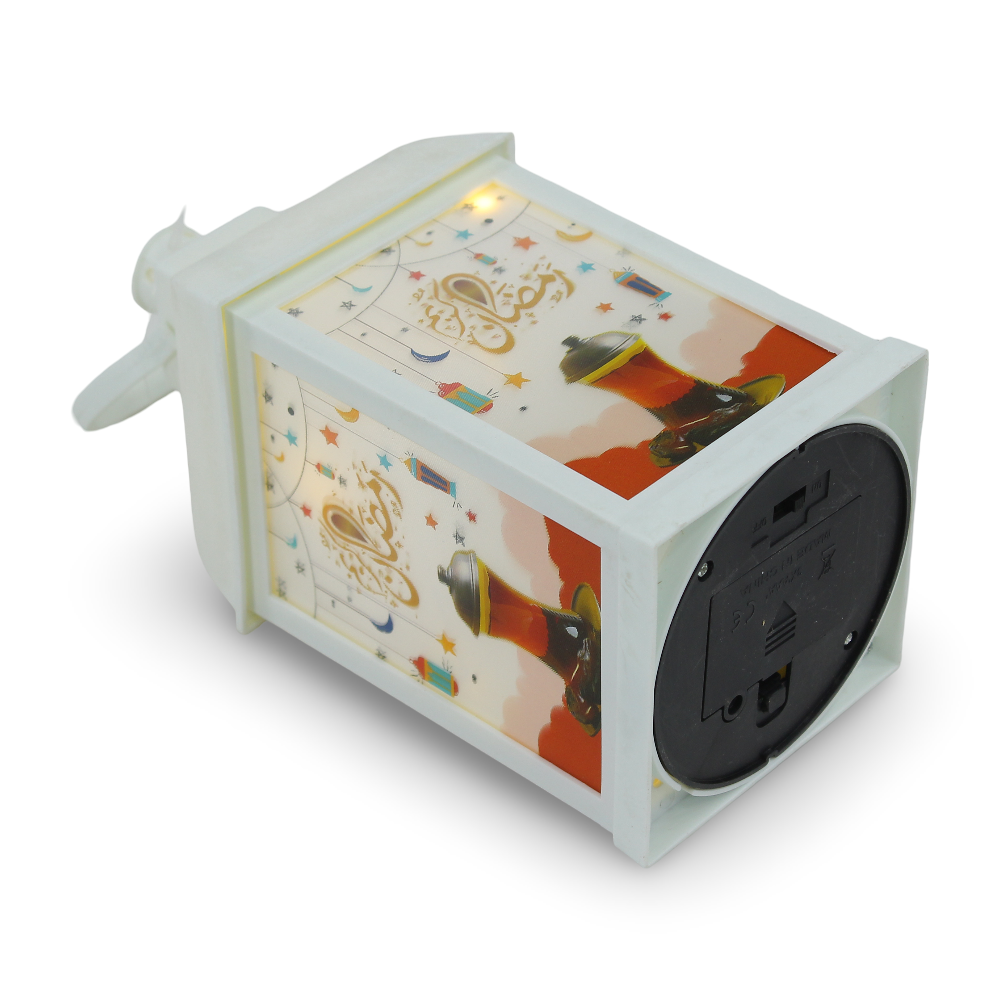 Acrylic Ramadan Lantern with Frosted Panels - White