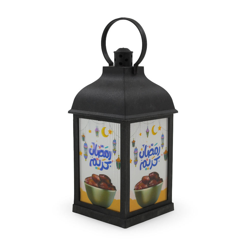 Acrylic Ramadan Lantern with Frosted Panels - Black
