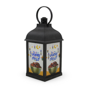 Acrylic Ramadan Lantern with Frosted Panels - Black