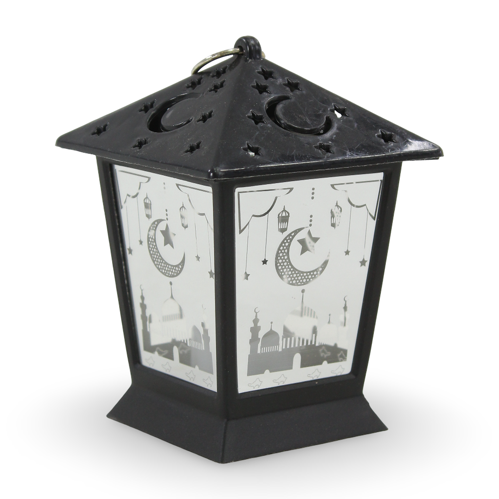 Ramadan Acrylic LED Candle Lantern – Black