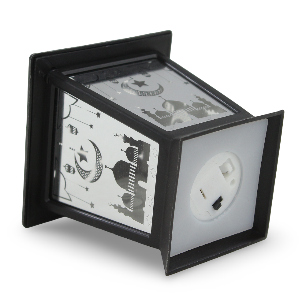 Ramadan Acrylic LED Candle Lantern – Black