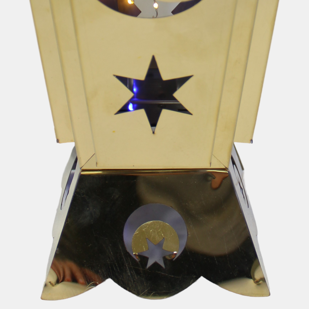 Gold Stainless Steel Lantern – Elegant Ramadan Decor