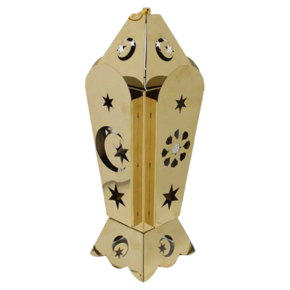 Gold Stainless Steel Lantern – Elegant Ramadan Decor