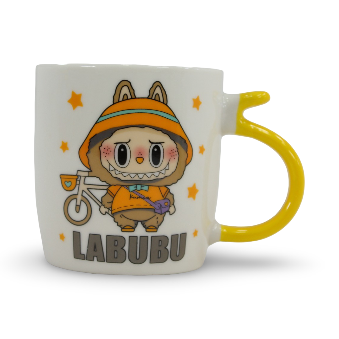 Labubu Ceramic Mug – with Yellow Handle