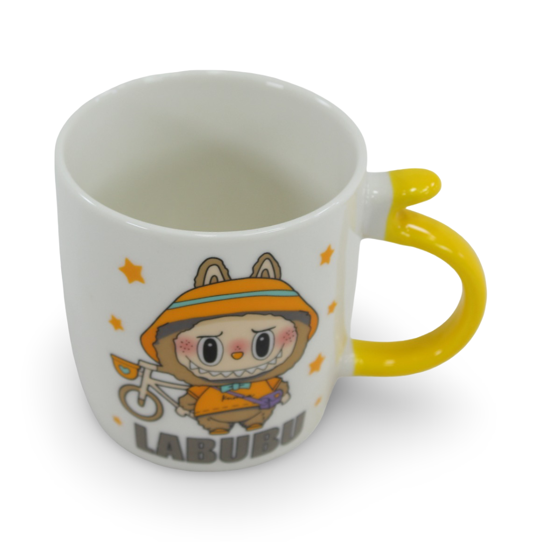 Labubu Ceramic Mug – with Yellow Handle