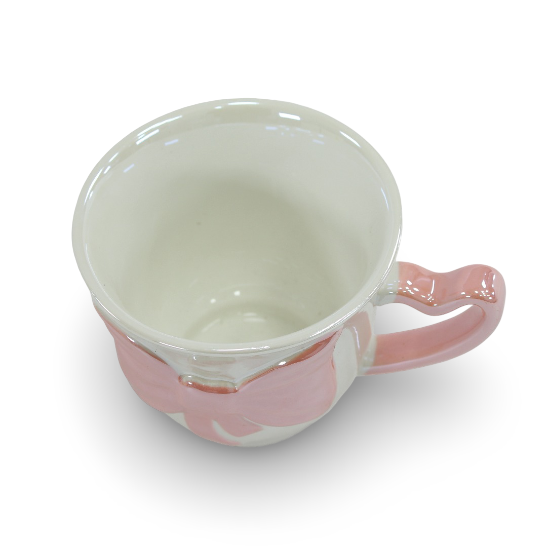 Bow Ceramic Mug – Pink