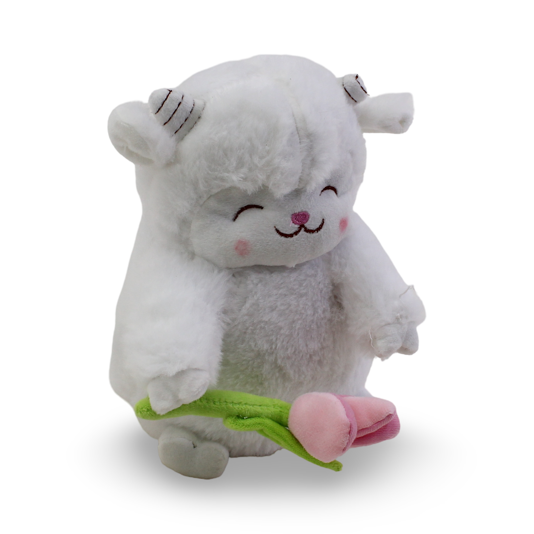 Sheep Plush Toy – Off-White with Flower - Assortments - OKO