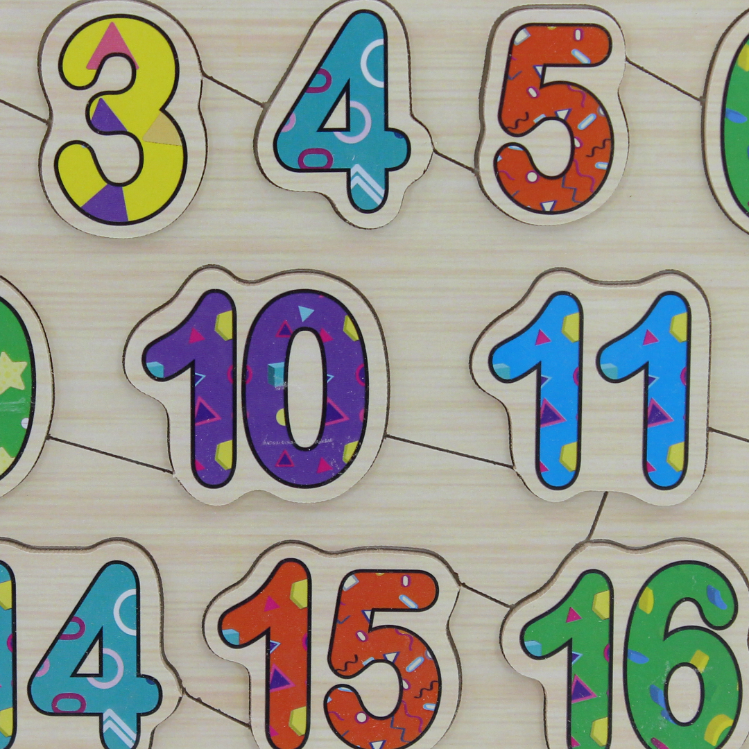 iLearn Educational Wooden Puzzle English Numbers (1-20)