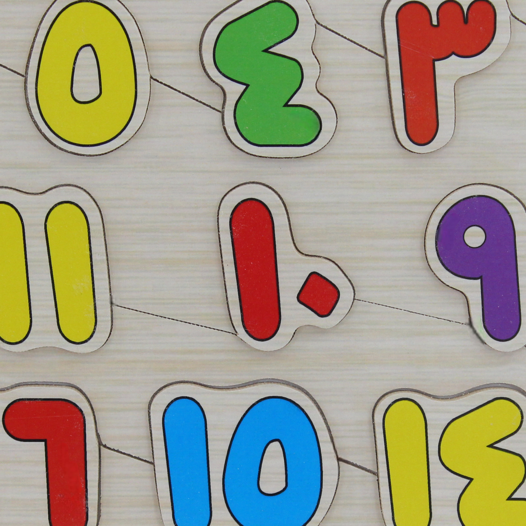 iLearn Educational Wooden Puzzle Arabic Numbers