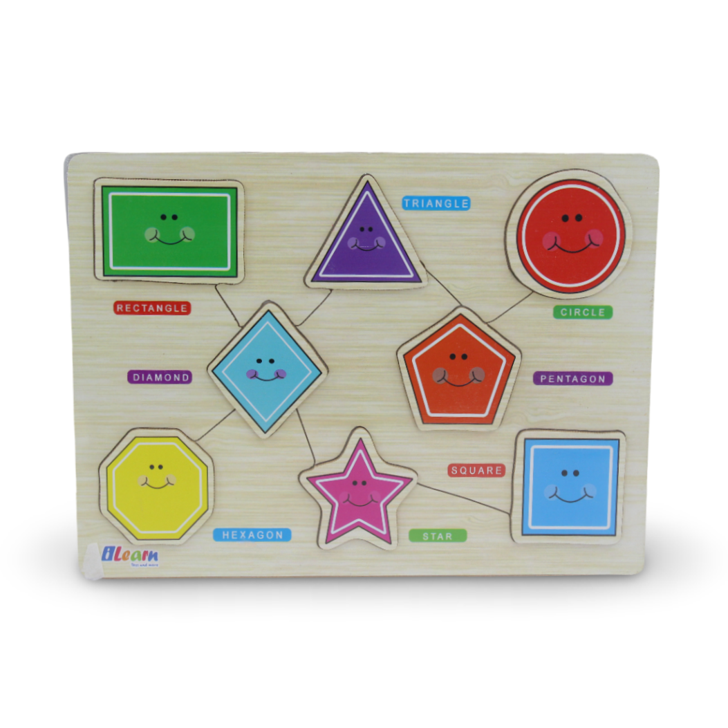 iLearn Educational Wooden Puzzle Geometric Shapes
