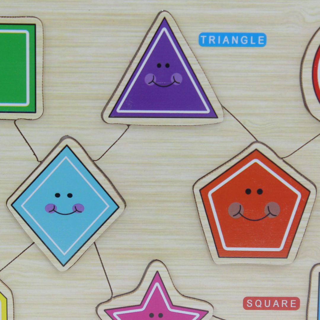 iLearn Educational Wooden Puzzle Geometric Shapes