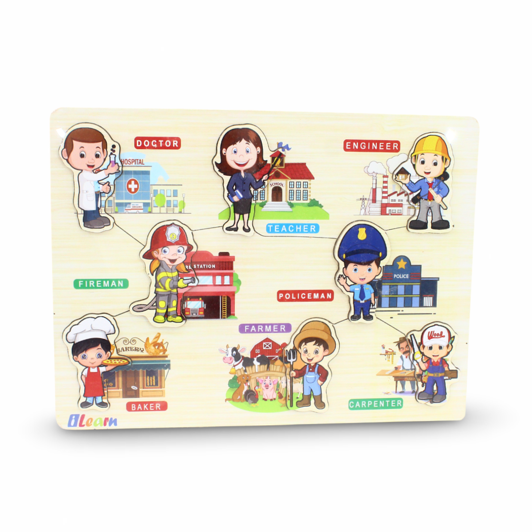 iLearn Educational Wooden Puzzle Occupations