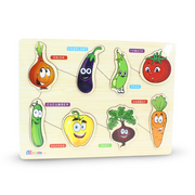 iLearn Educational Wooden Puzzle Vegetables