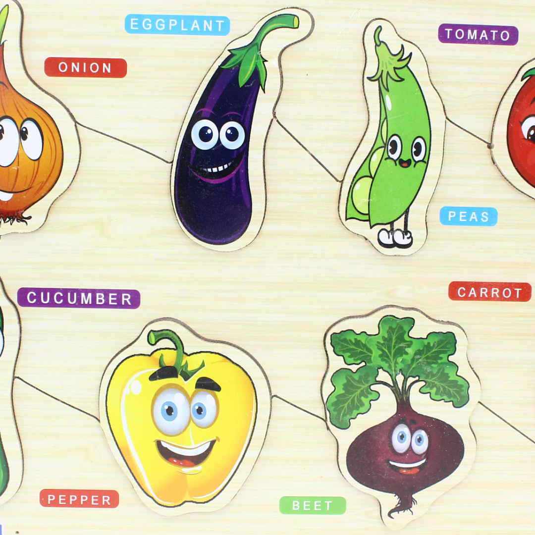 iLearn Educational Wooden Puzzle Vegetables