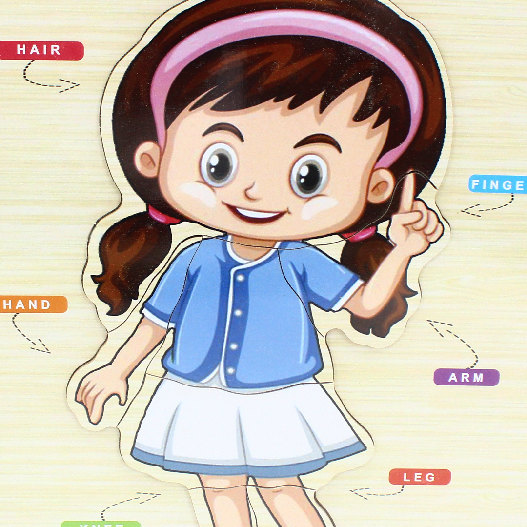iLearn Educational Wooden Puzzle Girl Body
