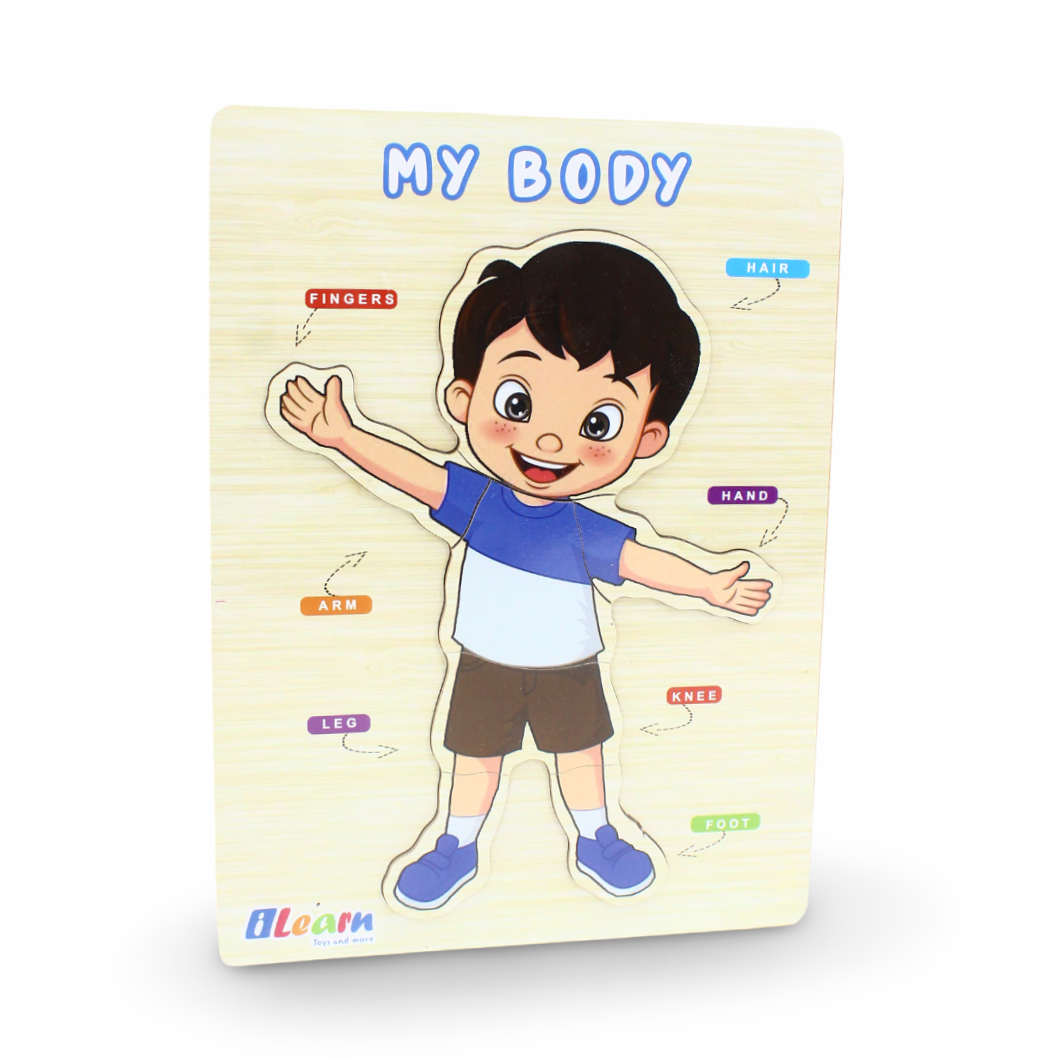 iLearn Educational Wooden Puzzle Boy Body