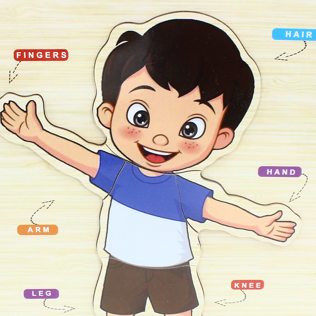 iLearn Educational Wooden Puzzle Boy Body