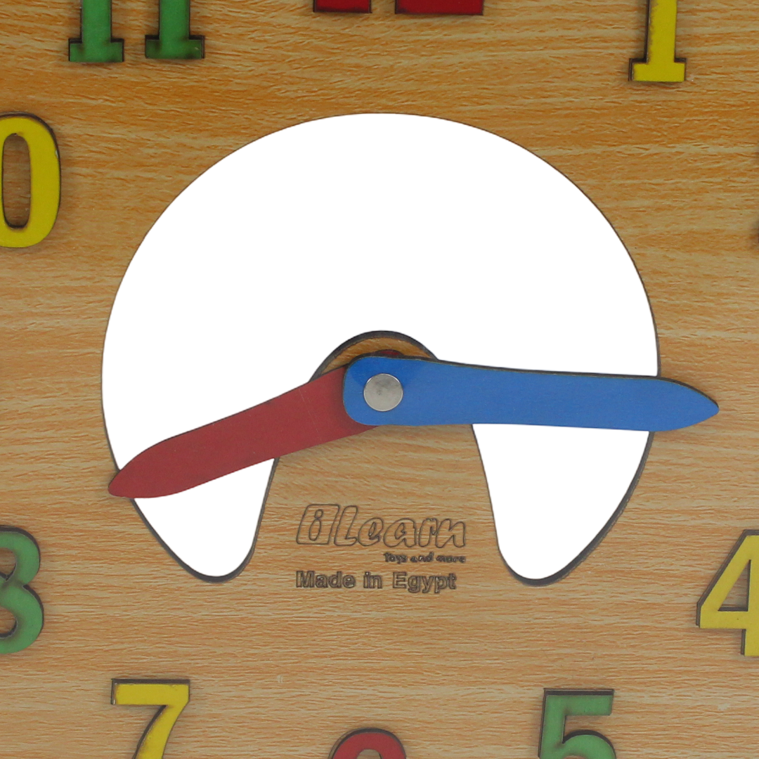 iLearn Educational Wooden Puzzle Clock Numbers (1–12)