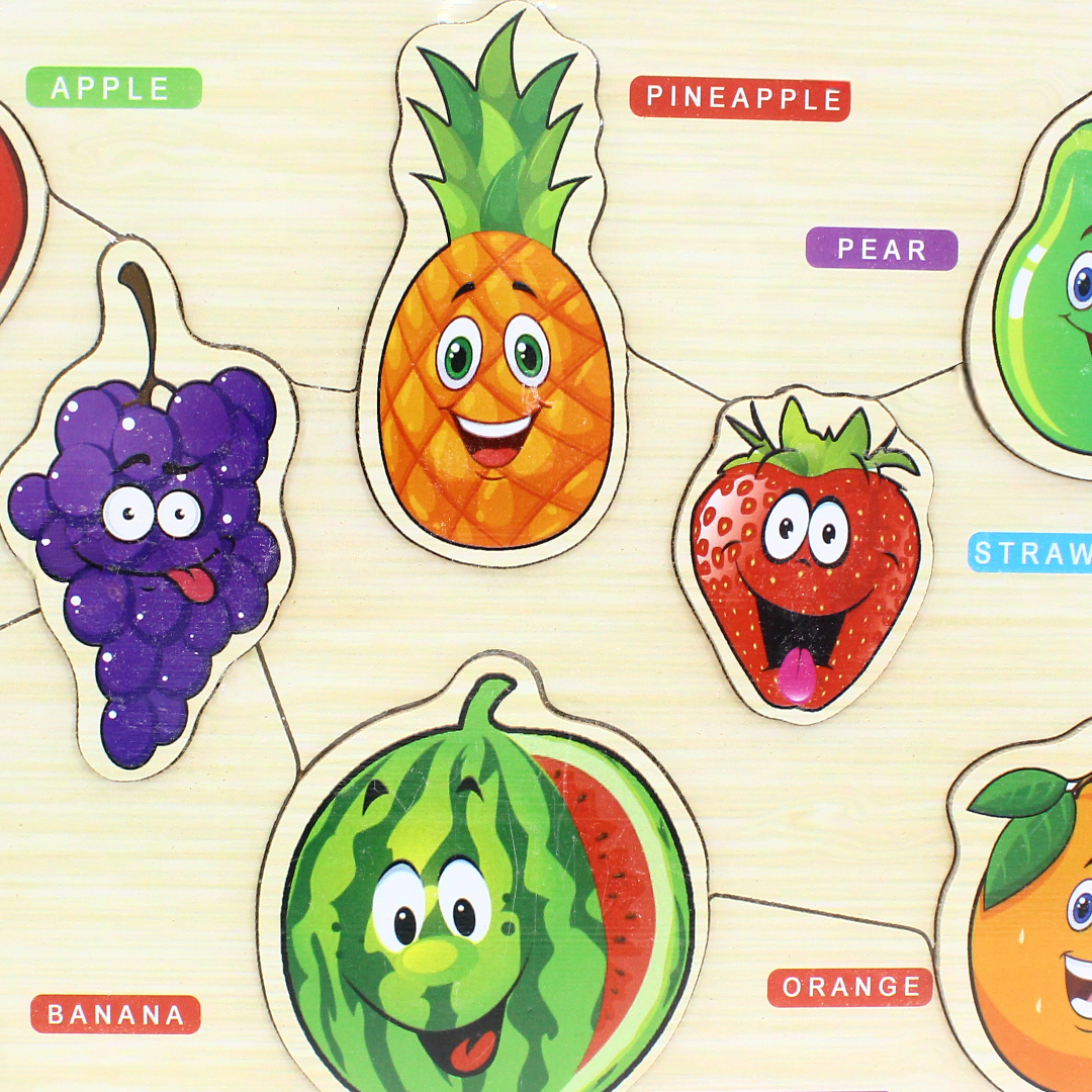 iLearn Educational Wooden Puzzle Fruits