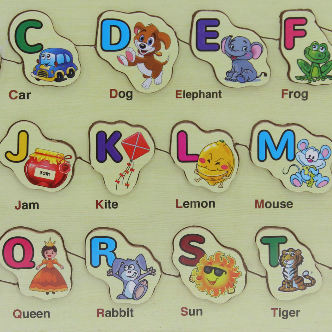 iLearn Educational Wooden Puzzle English Alphabet and Words