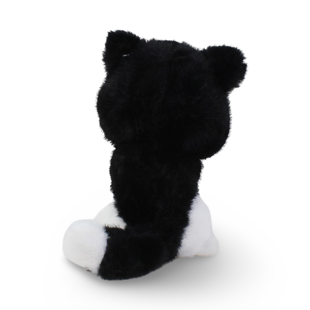 Cat Plush Toy – White & Black