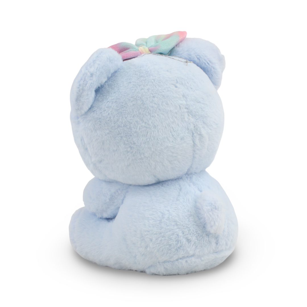 Teddy Bear Plush Toy Holding Small Yellow Duck – Baby Blue