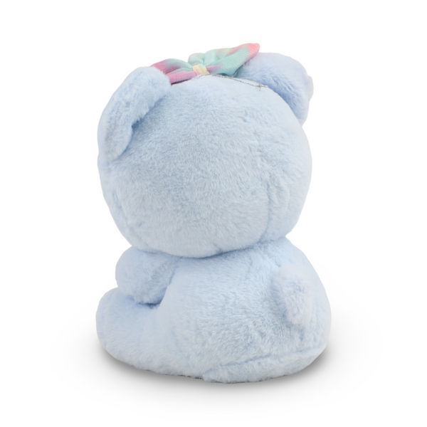 Teddy Bear Plush Toy Holding Small Yellow Duck – Baby Blue