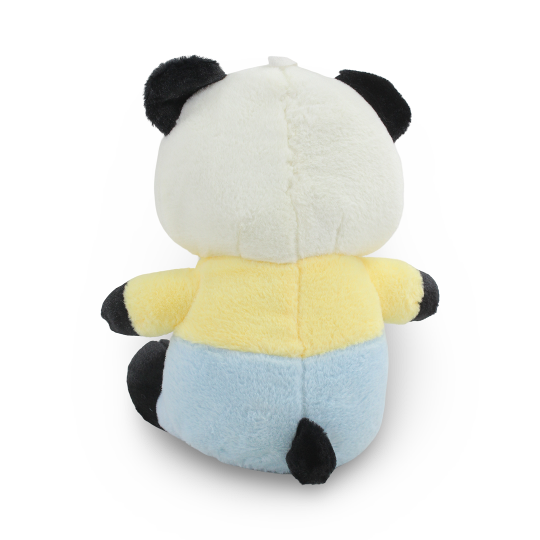Panda Plush Toy – with Baby Blue Jumpsuit