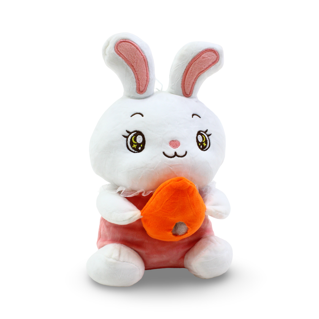 Carrot Bunny Plush Toy – White