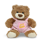 Teddy Bear Plush Toy – Brown with Pink Jumpsuit