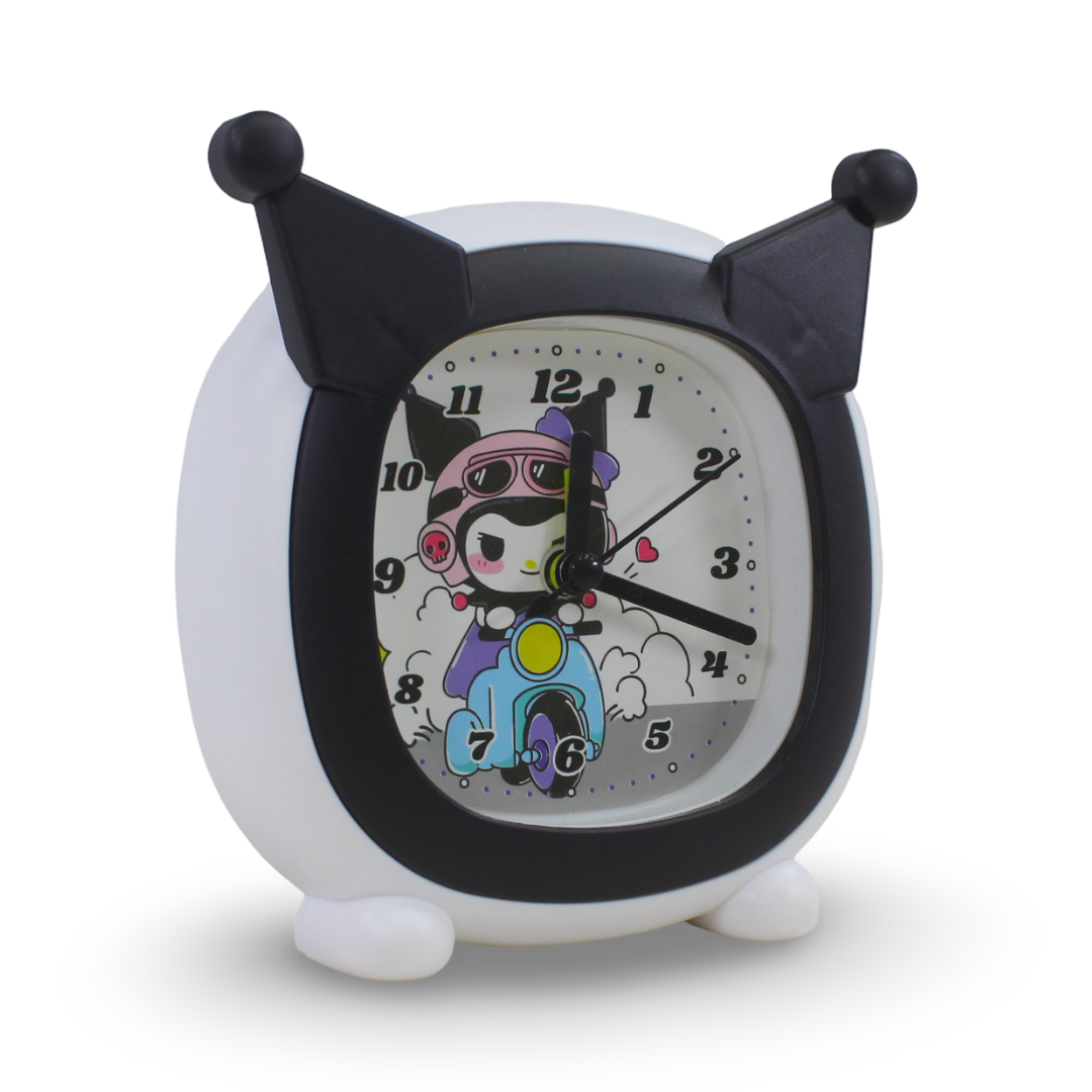 Kuromi Analog Alarm Clock – Black & White