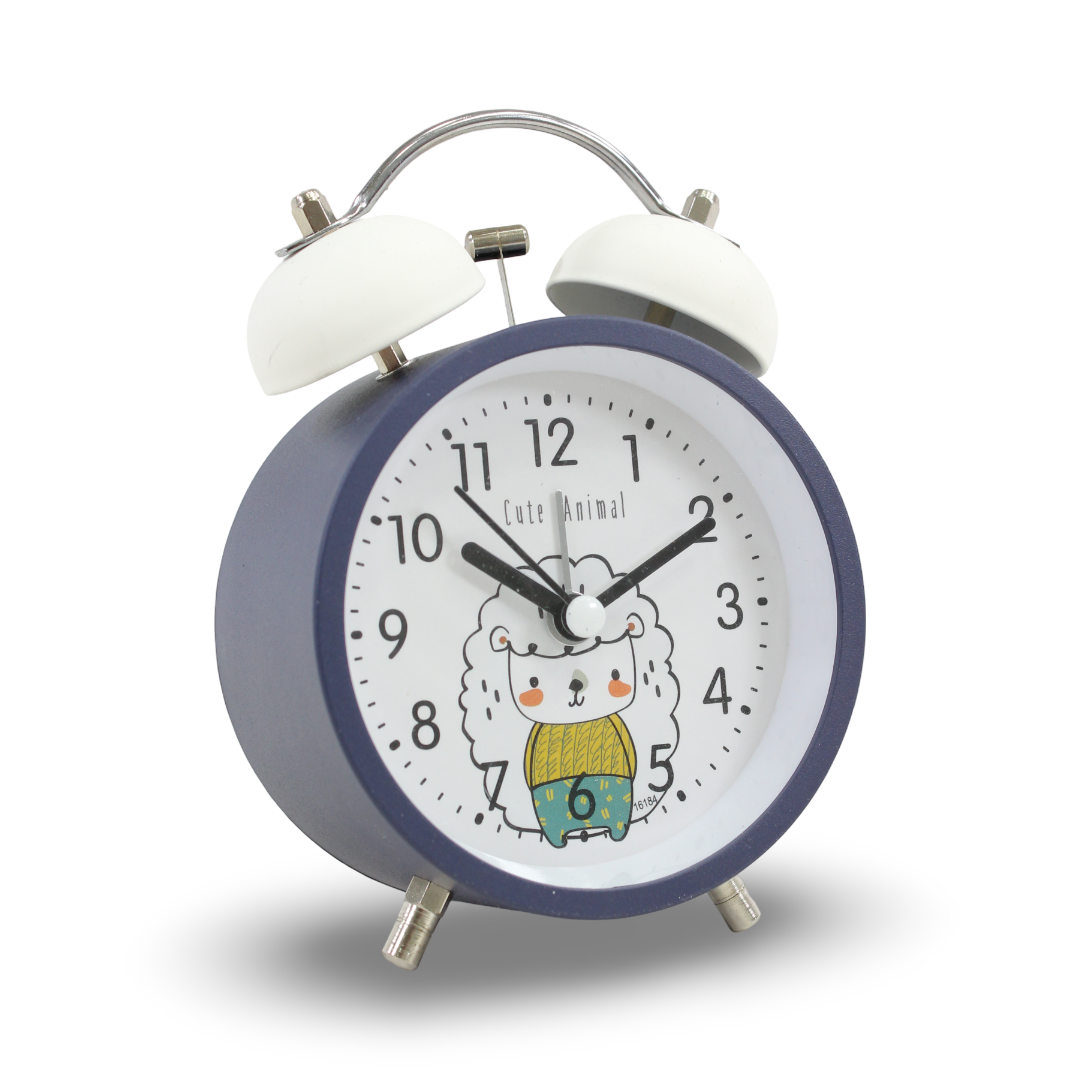 Cute Animal Sheep Twin Bell Alarm Clock – Navy Blue