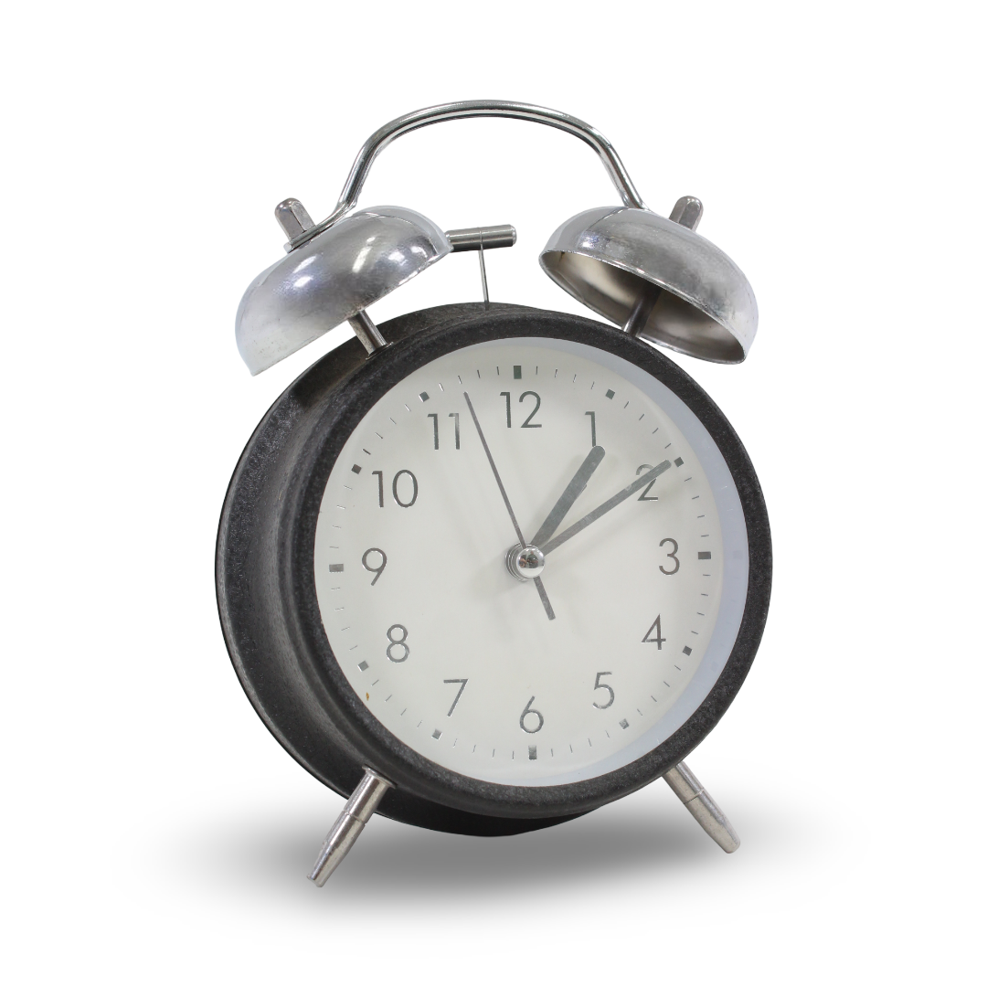 Twin-Bell Analog Alarm Clock – Black & Silver