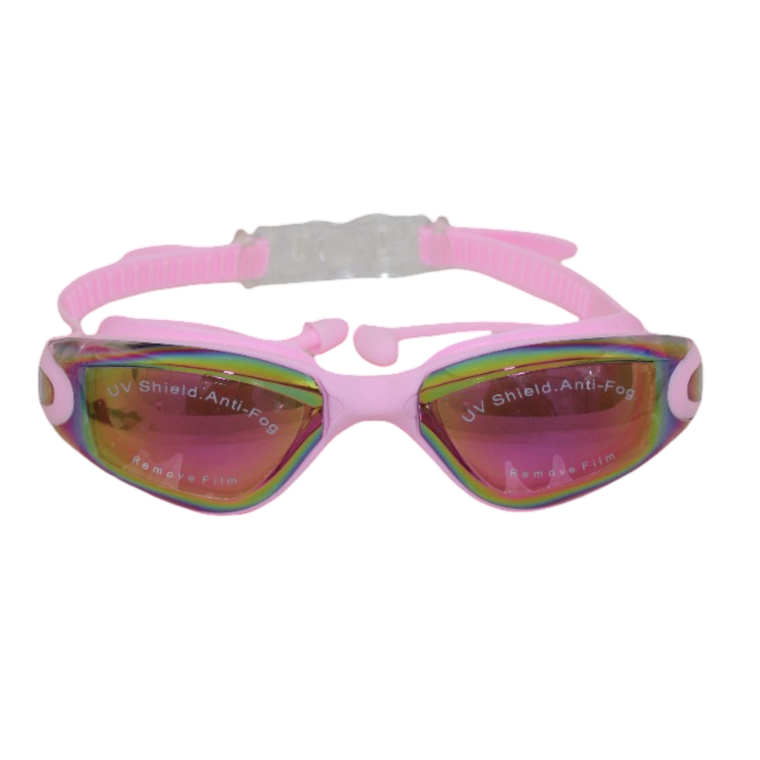 Swimming Goggles with Mirrored Lenses – Pink