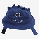 Baby Boys Cotton Hat – Indigo with Smiling Monster Design