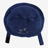 Baby Boys Cotton Hat – Indigo with Smiling Monster Design