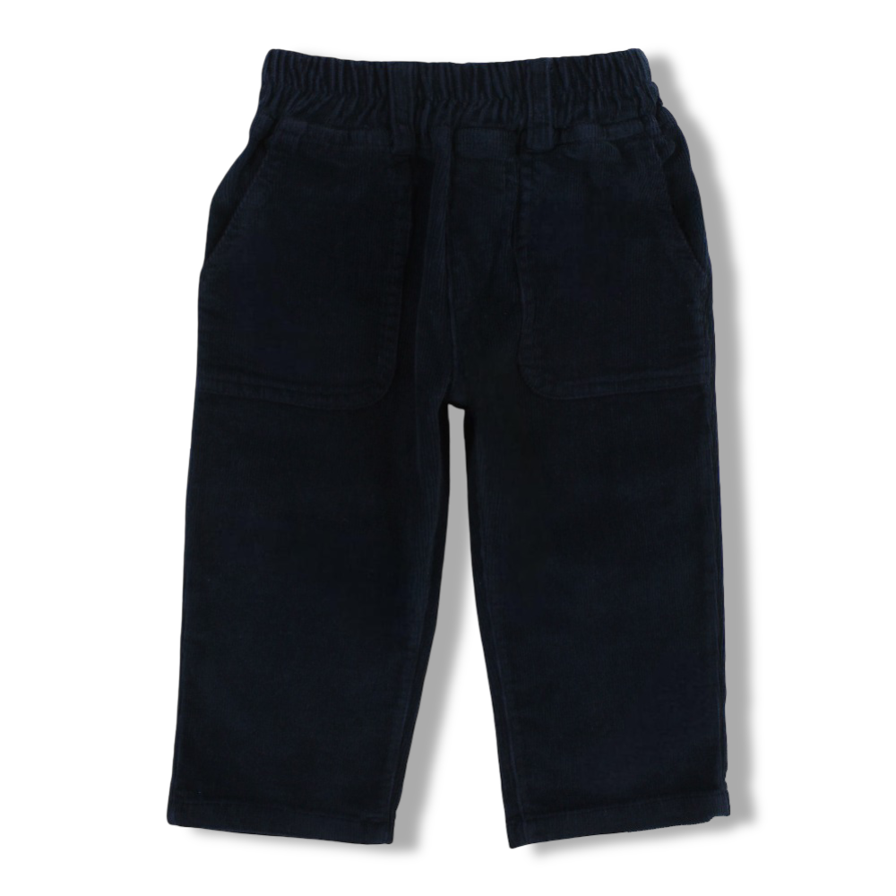 Boys Velvet Pants – Navy