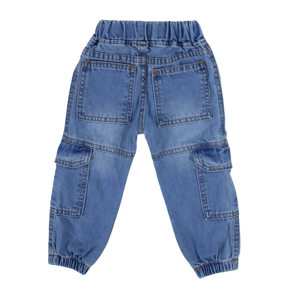 Unisex Cargo Jeans – Light Wash